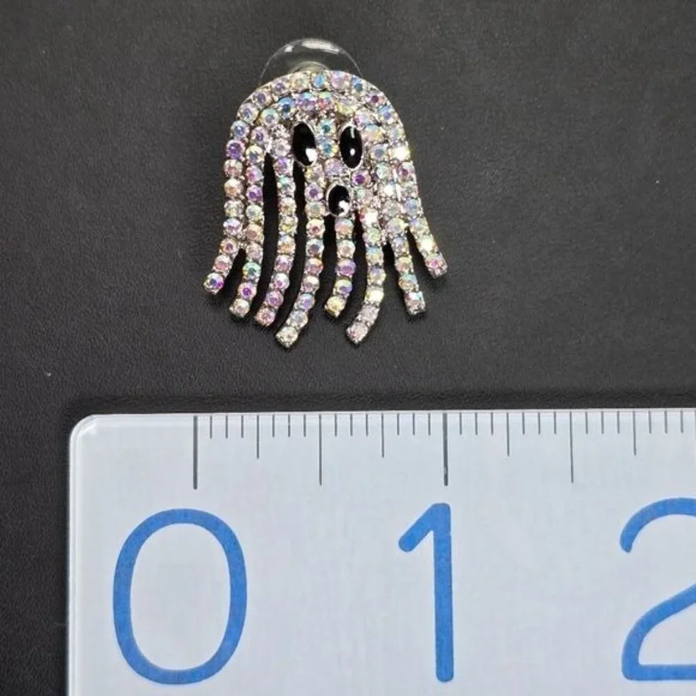 🎃‎ Sparkly Rhinestone Ghost Earrings (NWOT)